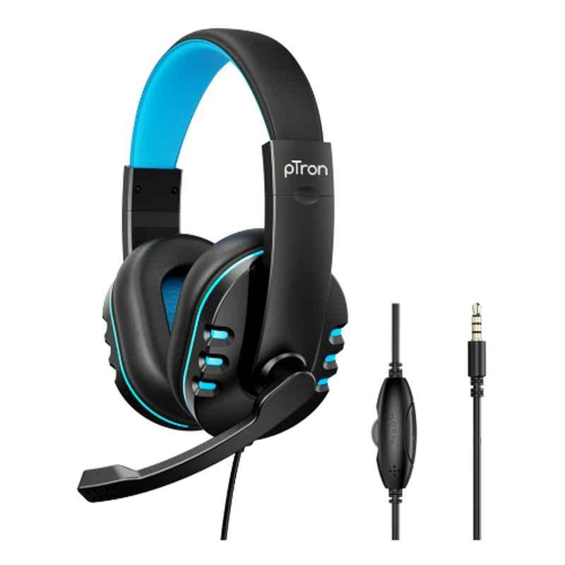 Ptron Soundster Arcade Black & Blue Wireless Headphones