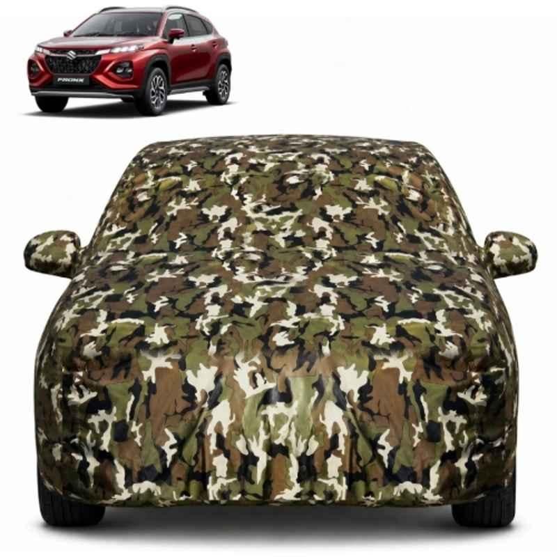 Allextreme Polyester Multicolour Camouflage Car Body Cover with Mirror Pocket for Maruti Fronx All Model & Years 2023-2025, PVCD-Fronx