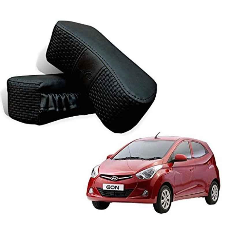 Kozdiko 2 Pcs Memory Foam Black Car Vastra Neck Rest Cushion Set for Hyundai Eon, koz_5260