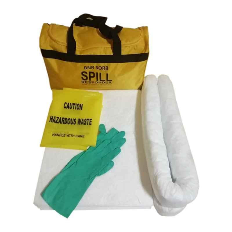 BNR Sorb 2.64 Gallon Non Woven White & Yellow Oil Chemical Spill Kit