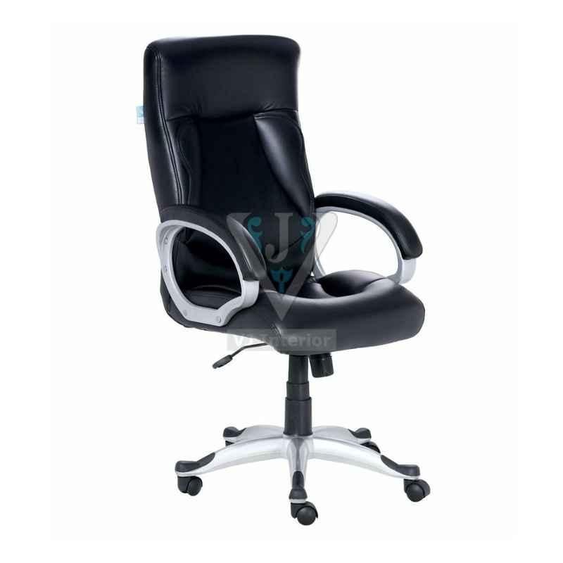 VJ Interior Black Odious Leather Executive High Back Chair, VJ-717