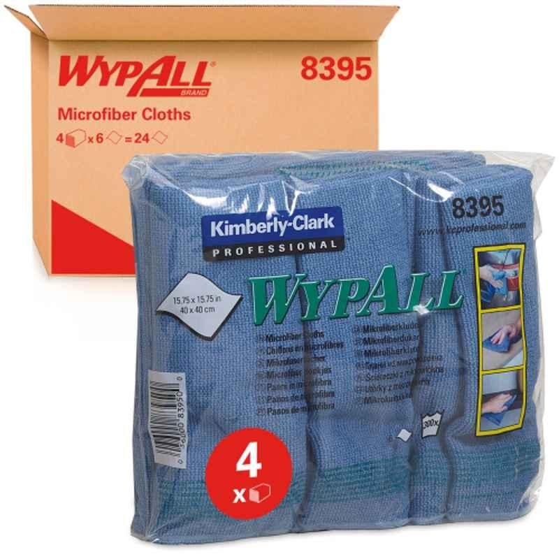 Kimberly Clark WypAll 4 Pcs 40x40cm Blue Microfibre Cloths Box, 8395