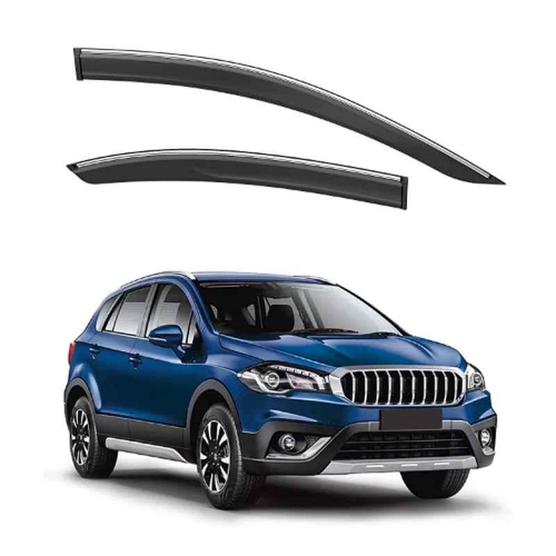 GFX GFWV-050 Silver Line 4 Pcs Wind Visor Set for Maruti Suzuki S-Cross