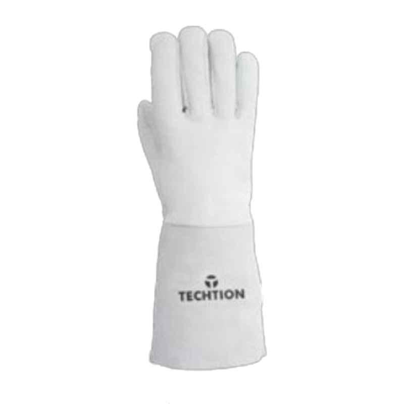 Techtion Torch Tig Weldpro Premium Quality Goat Grain Leather Tig Welding Safety Gloves, White