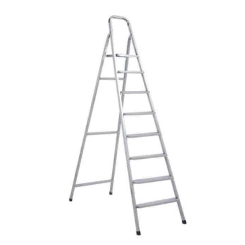 Robustline 8 Step Silver Heavy Duty Steel Ladder