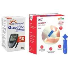 Dr. Morepen 100 Pcs Poct Lancet And Bg-03 50 Pcs Glucometer Strips Box