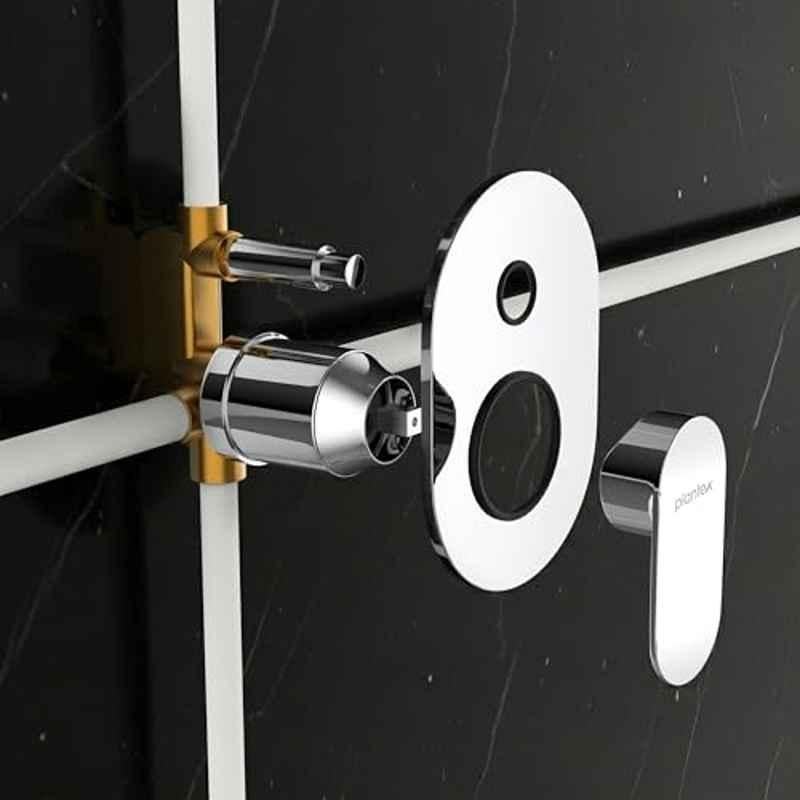 Plantex Brass Chrome Single Lever Wall Flange Concealed Mixer with High Flow Diverter for Bathroom, APS-5684