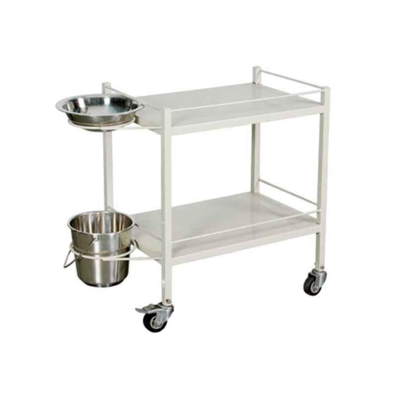 Welltrust Healthcare Mild Steel Powder Coated 2 Shelves Dressing Trolley, WSH-1406-picture-45