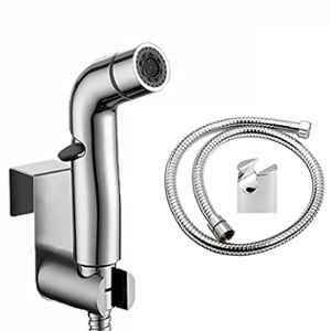 ZAP Stainless Steel Handheld Bidet Toilet Sprayer with Hose Pipe & Wall Hook