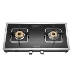 Hindware Dario 2B Glass Top Cooktop with 2 Brass Burner & Manual Ignition, CT 100258
