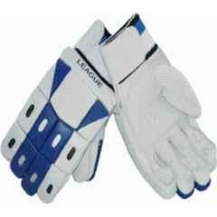 QUIT-X White & Blue Right Hand Professional Quality Batting Gloves