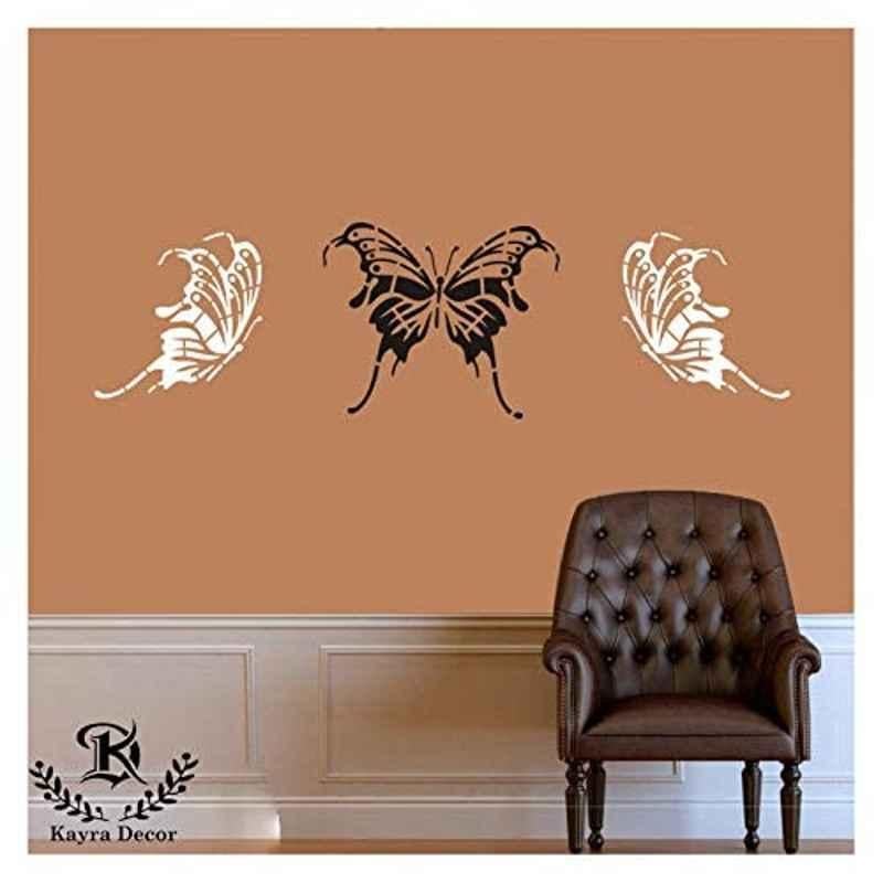 Kayra Decor 16x24 inch PVC Butterfly Wall Design Stencil, KHS369