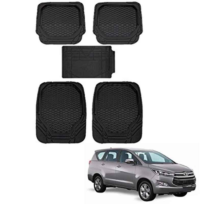 Kozdiko 8855TW 5 Pcs Rubber Black Rubber Car Mat Set for Toyota Innova Crysta