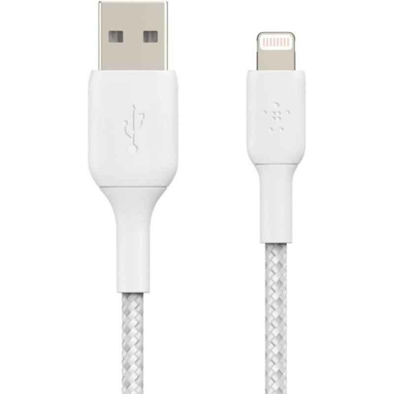Belkin 1m PVC White USB-A to Lightning Cable, BKN-CAA001BT1MWH