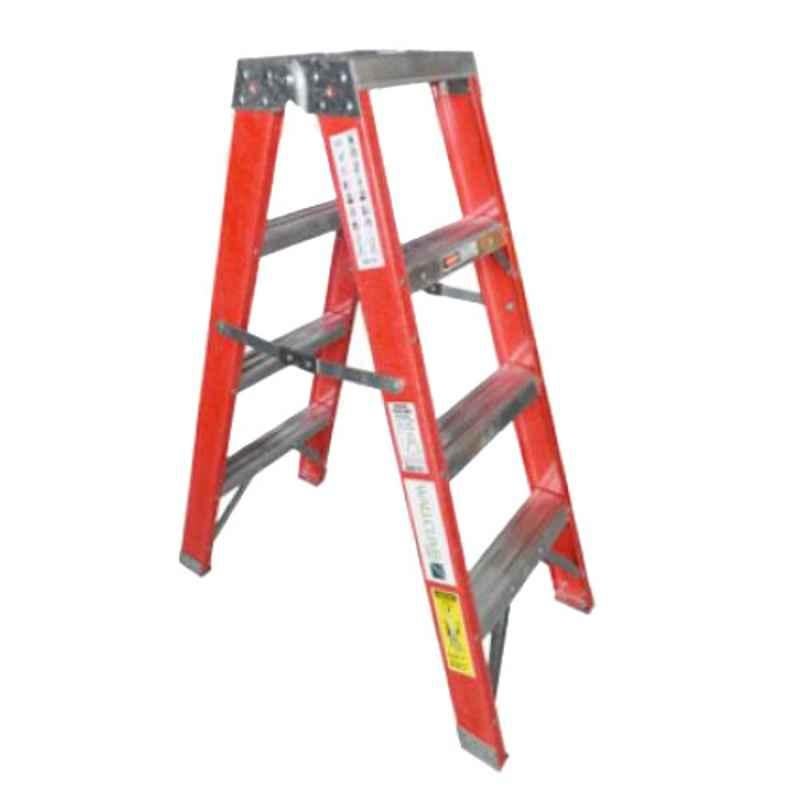 Wallclimb 4 Step Fiberglass Double Side Step Ladder, WFGLA4