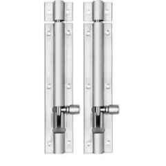 Senkiddpro 200mm Stainless Steel Chrome Finish Push to Close Tower Bolt (Pack of 2)