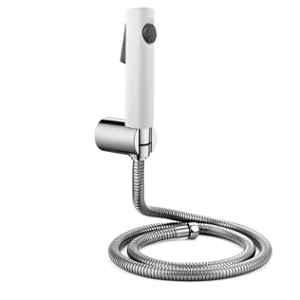 Elegant Casa ABS Silver Handheld Bidet Health Faucet Gun with Wall Hook Chrome Finish & 1 Meter Hose Pipe