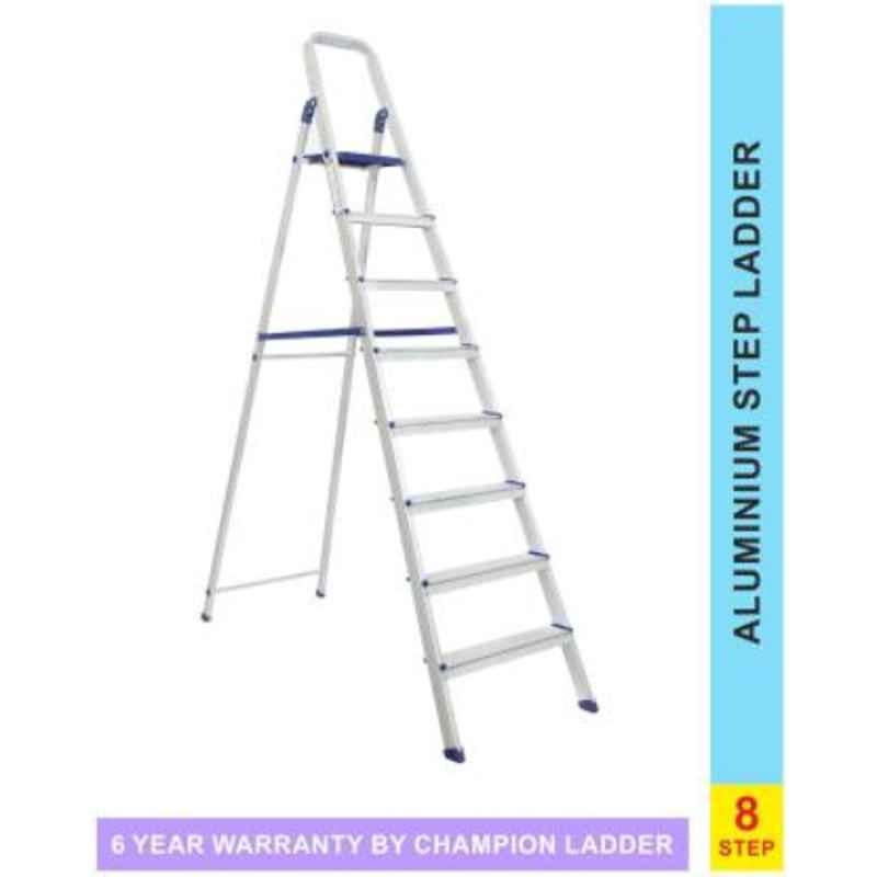 Champion 150kg Blue 8 Steps Carbon & Aluminium Ladder with Platform