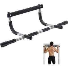 Shopeleven Steel Black & Silver Portable Door Pull Up Bar for Strength Training