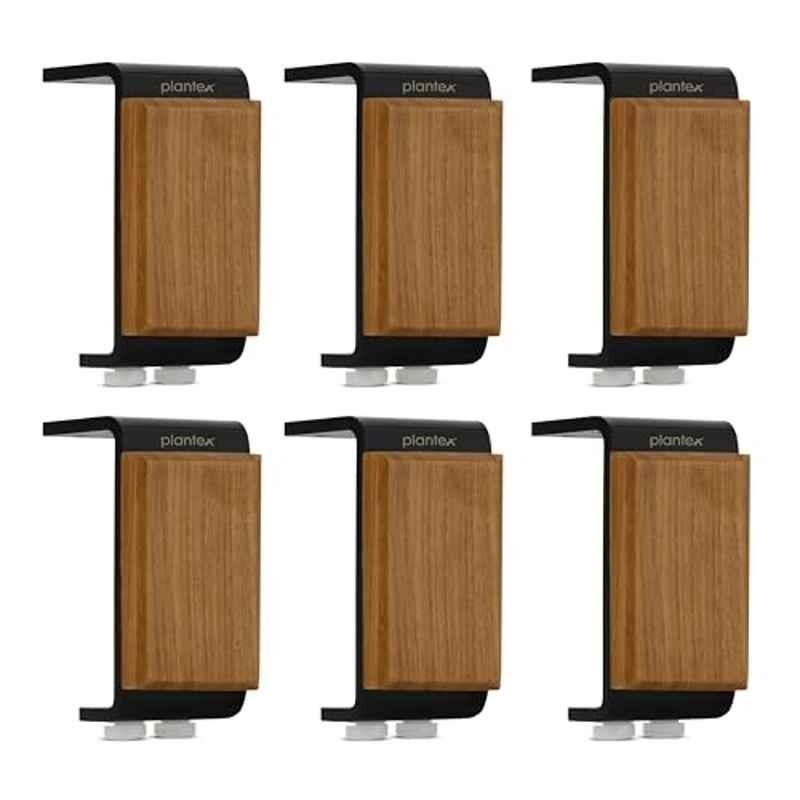 Plantex 4 inch Stainless Steel & Wood Black Sofa Legs with Rubber Grip (Pack of 6)