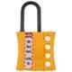 India Loto ILP040-5 6mm Yellow Nonconductive Slider Lockout Hasp (Pack of 5)