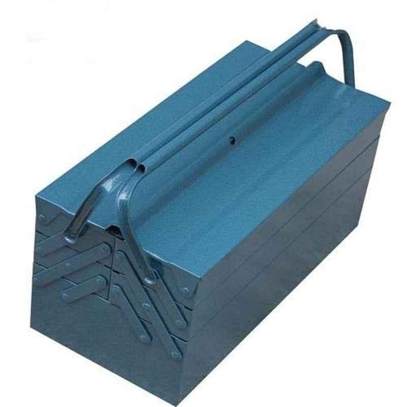 3-Tier Foldable Big Tool Box Metal Material Side By Side Open Folding Tool Box