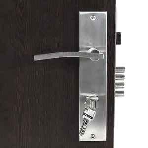 Handle Waala Ivy 10 inch 60mm Stainless Steel Silver Cylindrical Plate Both Side Key Mortise Door Lock Set