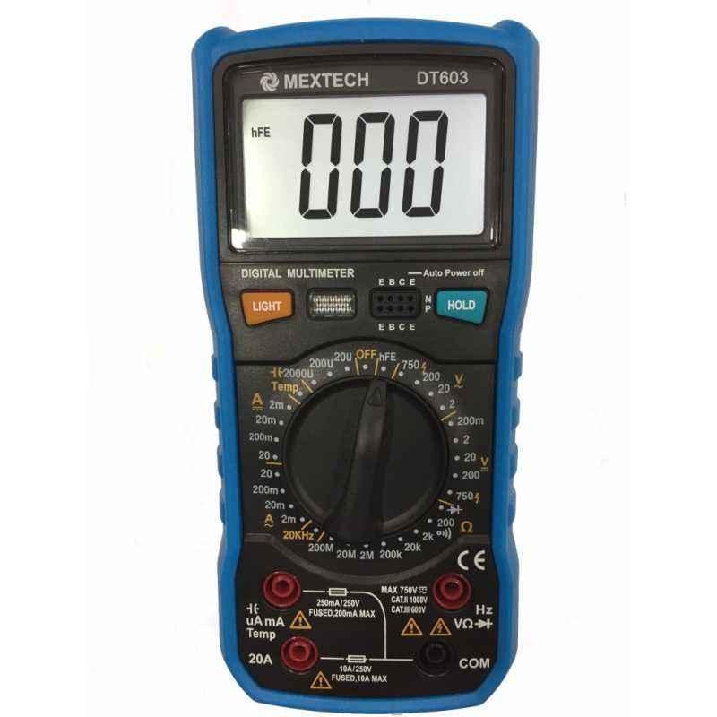Mextech DT-603 Digital Multimeter, AC Voltage Range: 2-750 V