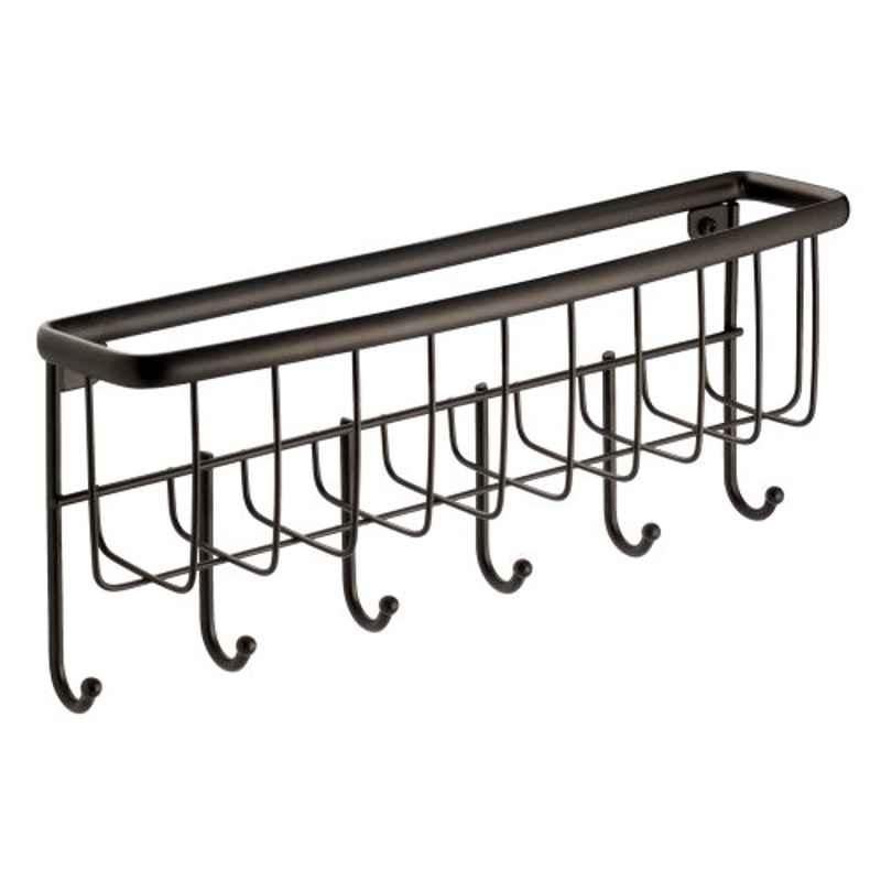 iDesign Alloy Steel Bronze Wall Mounted Letter Organizer & 6 Key Hooks, 58971