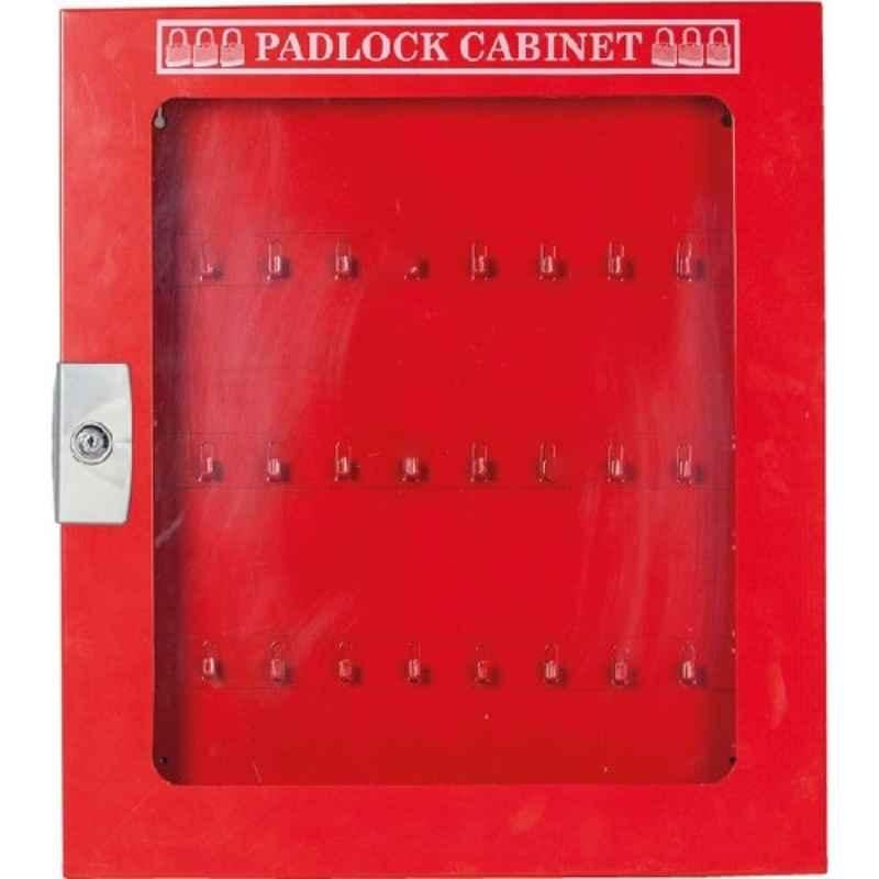 Loto-Lok 40 Locks 600x550mm Steel Red Padlock Cabinet, CABP-STLR-40-CF