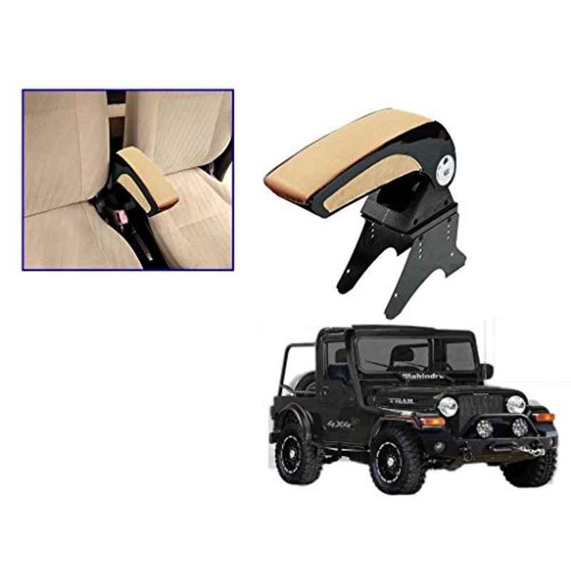 Kozdiko Beige Chrome Armrest for Mahindra Thar, koz_16507