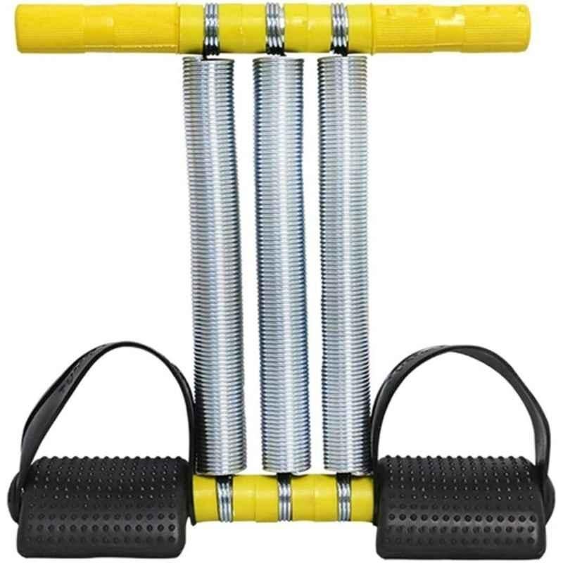 Shopeleven 150kg Stainless Steel & Plastic Yellow Triple Spring Tummy Trimmer