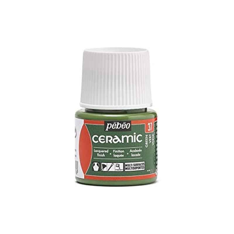 Pebeo 45ml High Gloss Green Ceramic Enamel Effect Paint, 025-037