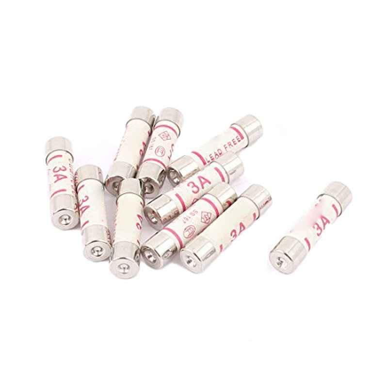Aexit 3A 250V 6x25mm Ceramic Fuse (Pack of 10)