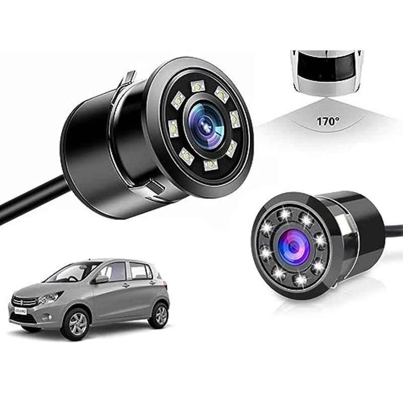 Auto Pearl 8 LED Black Waterproof & Shockproof HD Night Vision Car Reverse Parking Camera for Maruti Suzuki Celerio VXI 2014 onwards
