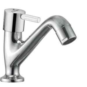 Cliquin Desire Florentine Brass Chrome Silver Deck Mounted Pillar Cock Faucet