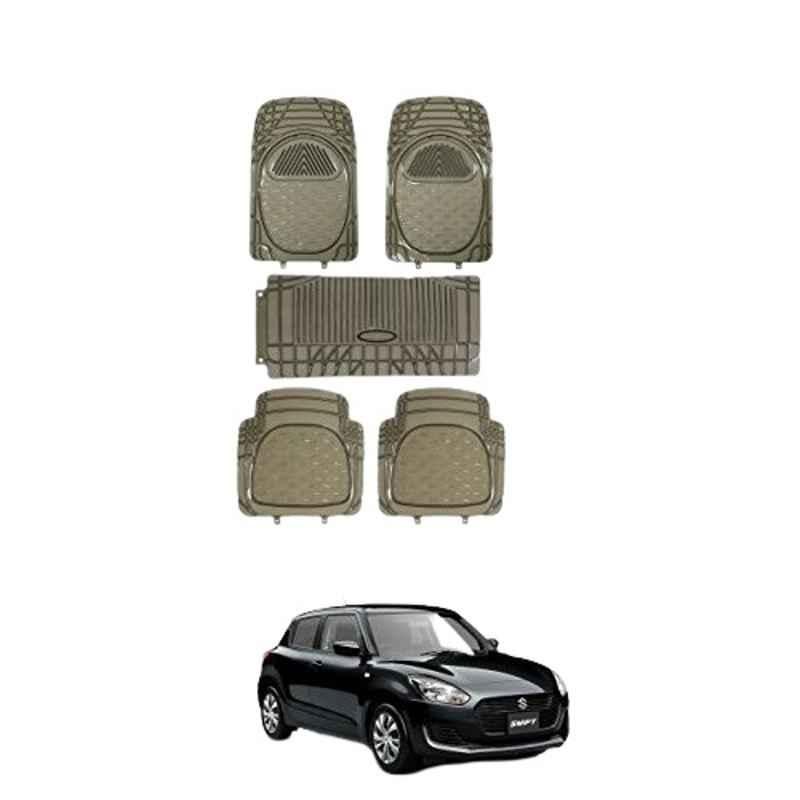 Kozdiko 5 Pcs 6205 Smoke PVC Rubber Car Foot Mat Set for Audi A3