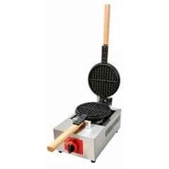 Khushi Udyog 1 Piece Stainless Steel Silver & Black Non Stick Gas Operated Waffle Maker