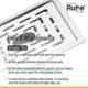 Ruhe 5x5 inch 304 Grade Stainless Steel Sapphire Floor Drain Square with Trap, 16-306-09