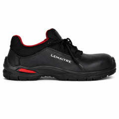 Perf Ace Buff Breathable Leather Composite Toe Black Safety Shoes, Size: 8