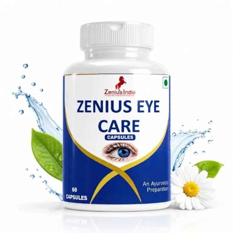 Zenius India 60 Pcs Eye Care Capsule with Pudina, Neem, Haldi, Punarnava, Tulsi, Gulab & Dhania for Supports Overall Eye Health