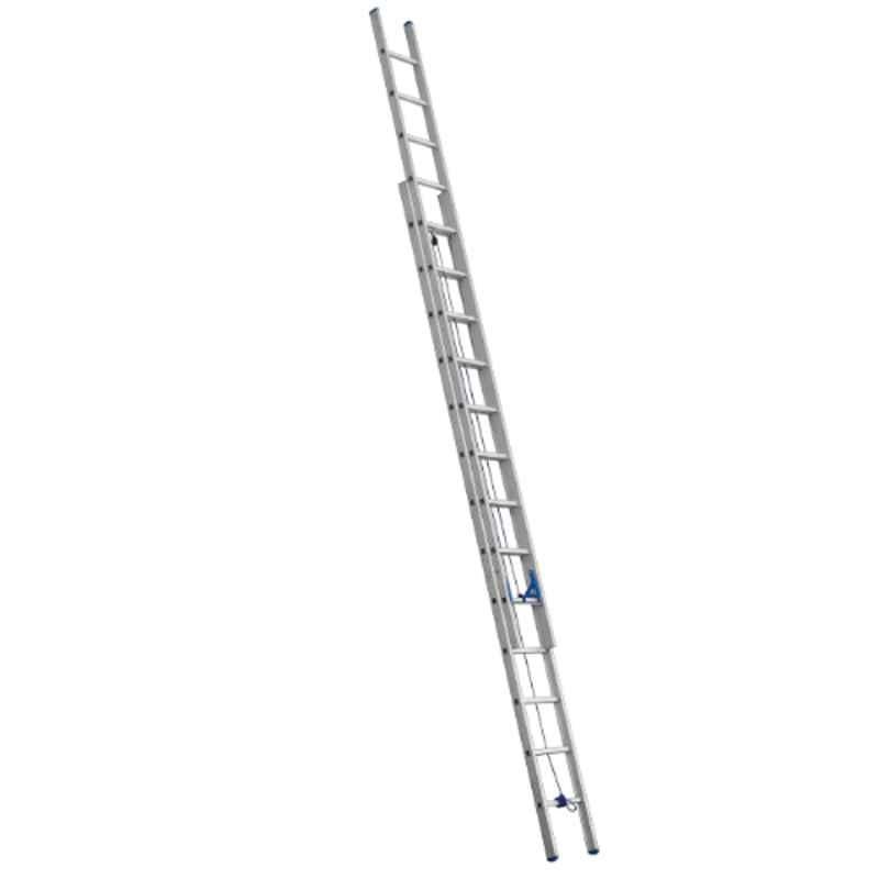 Topman 19+19 Step Aluminium Double Section Straight Ladder, DSSTAL19