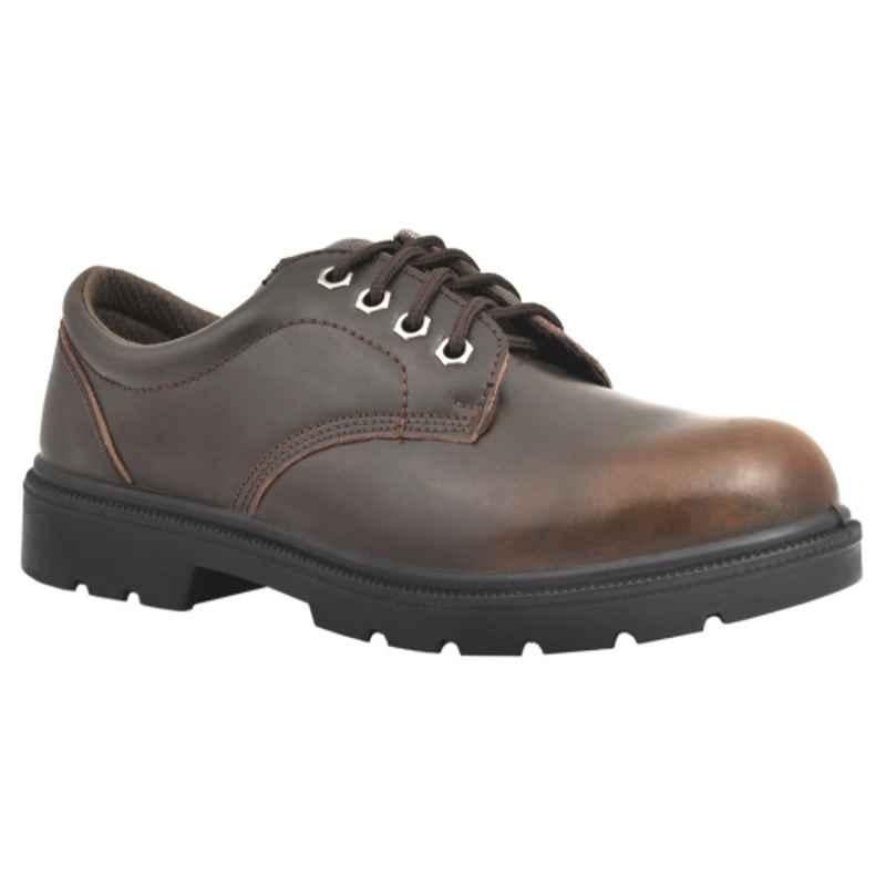 Vaultex VTI Leather Brown Safety Shoes, Size: 41