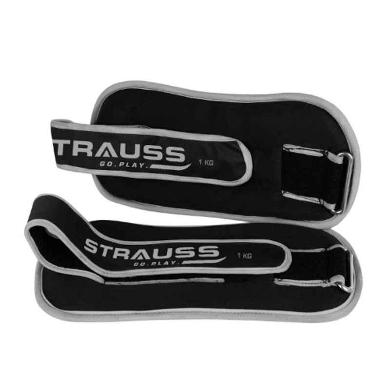 Strauss 30.5x15.3x4.3cm Neoprene Grey Adjustable Round Shape Ankle Weight, ST-2661