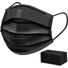 Wellstar 3 Layer Black Surgical Mask, 220122 FILE-13 (Pack of 100)