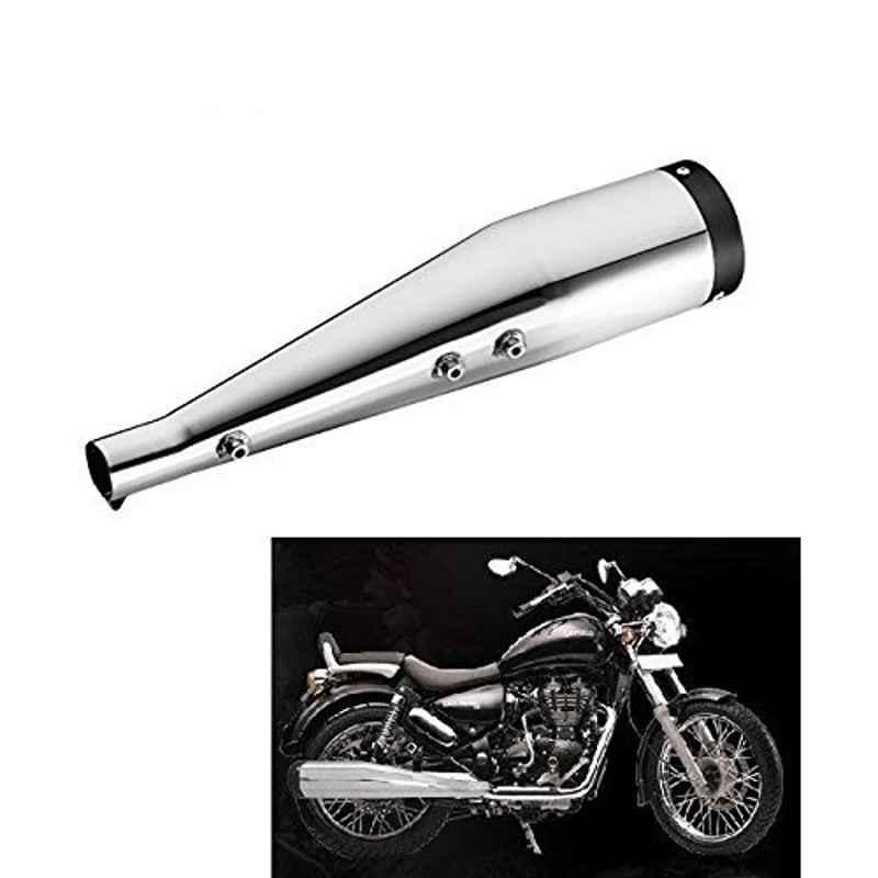 AllExtreme EX067 Chrome Black Tail Cobra Silencer with Glasswool