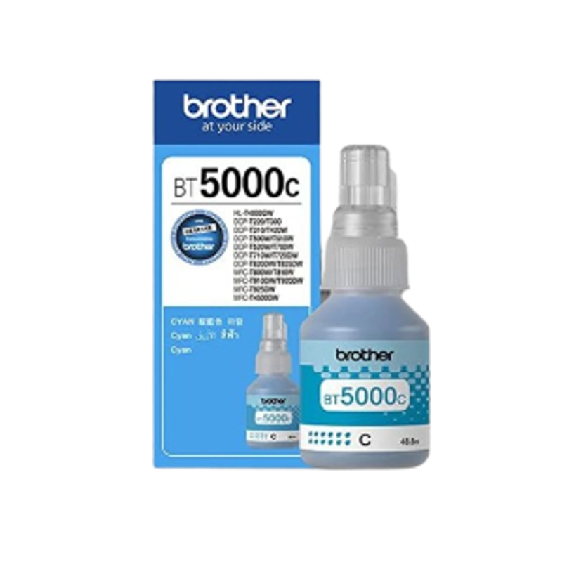Brother Genuine 48.8ml Cyan Ultra High Yield Ink Bottle, BT5000C