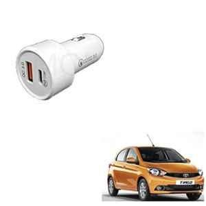 Kozdiko 3A 18W Plastic Fast Charging Mini Car Charger with Dual Output for Tata Tiago