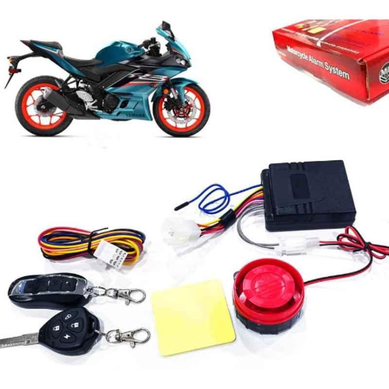 Auto Pearl 12V Black Two-Way Anti Theft Motorcycle Alarm Kit with 2 Pcs Remote for YZF-R15 V2 BS6
