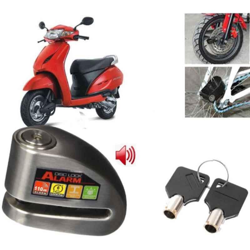 Auto Pearl Steel Black Anti-Theft Alarm Disc Brake Lock for Activa, Lock_292